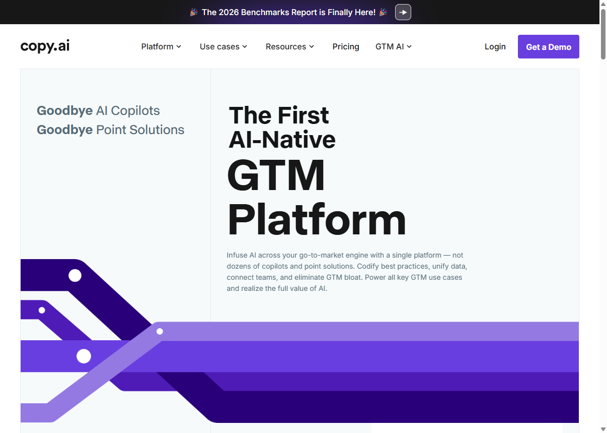 Copy.ai homepage - AI writing tool for freelancers