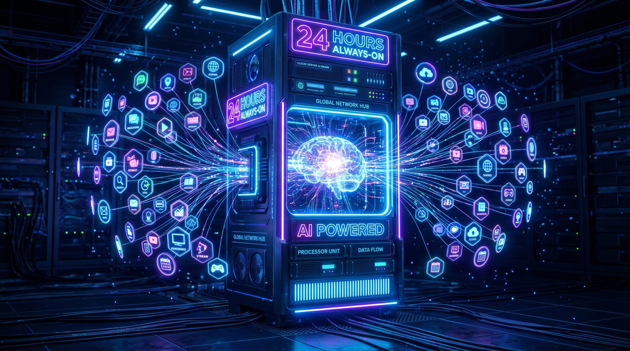 AI powered cloud computer running 24 hours always on